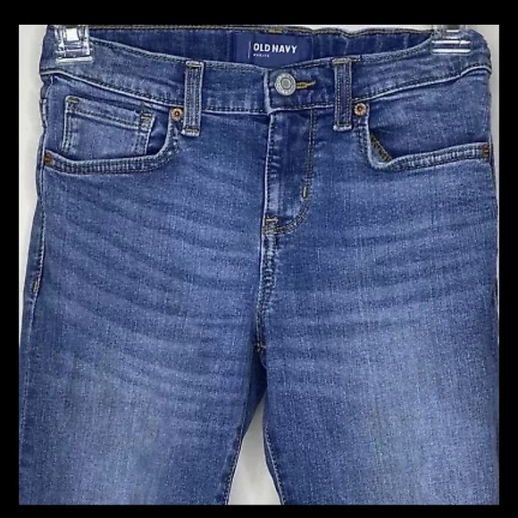 Old Navy Karate Youth Girls 8 Regular Blue Jeans Straight Leg Tapered Ankles - Picture 3 of 11